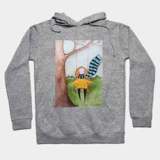 Girl on a swing in autumn Hoodie